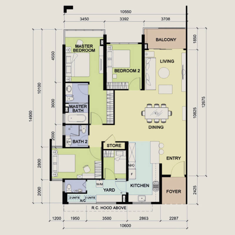 3 Bedrooms + Utility